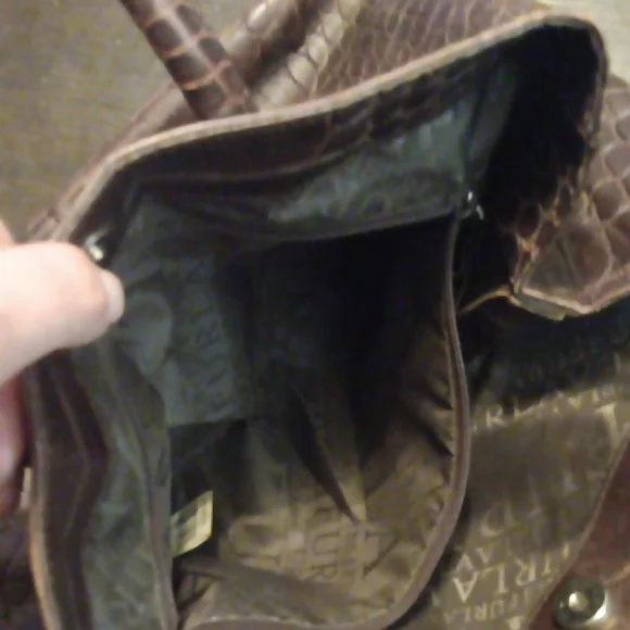 Furla Brown Crocodile-Embossed Women's Bag EUC - Picture 13 of 13